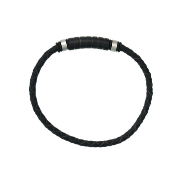 Stainless Steel Black Leather Bracelet SS-TF-TLB229-4